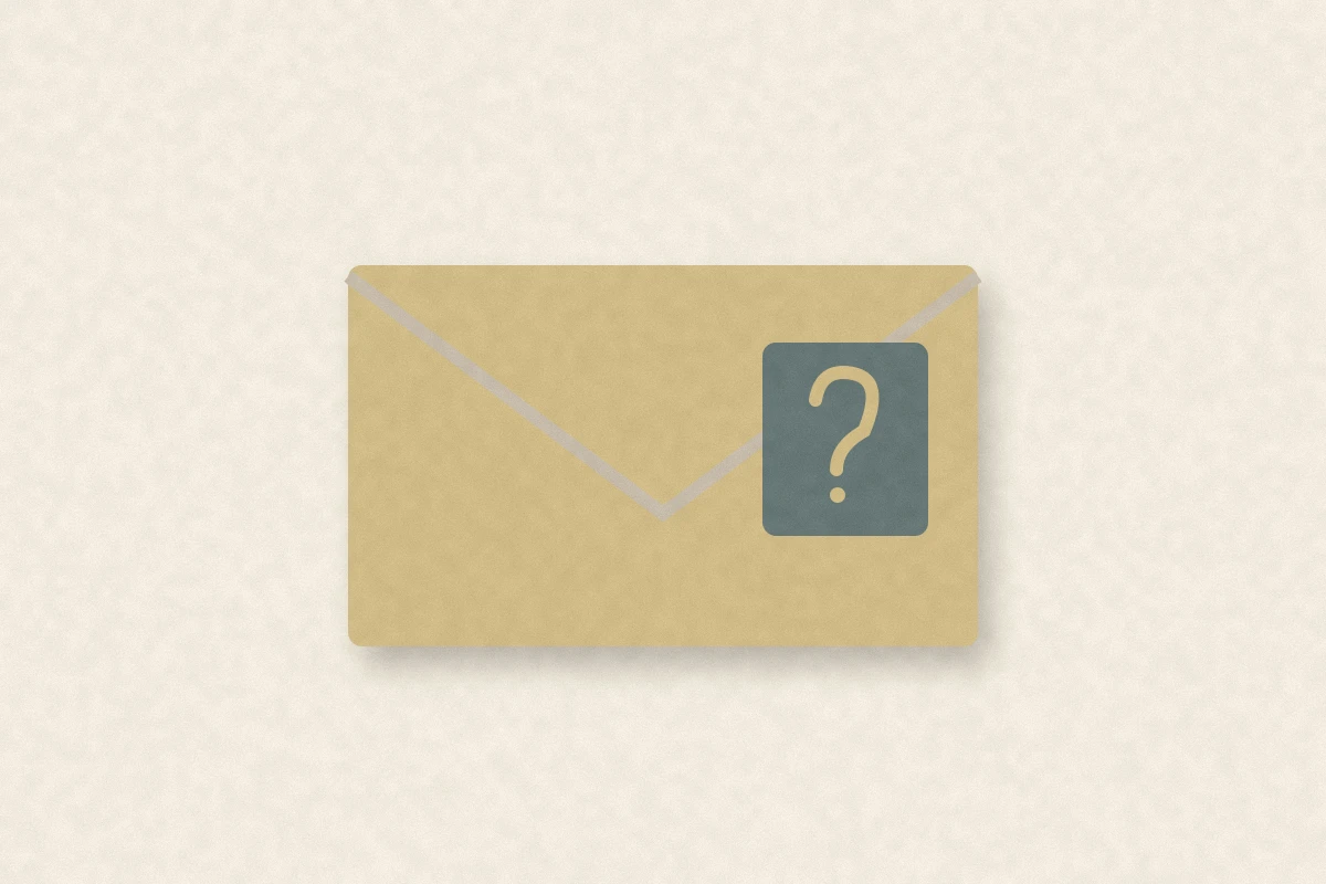 Paper-cut envelope with a question tag, illustrating asking a lender how a payment is applied.