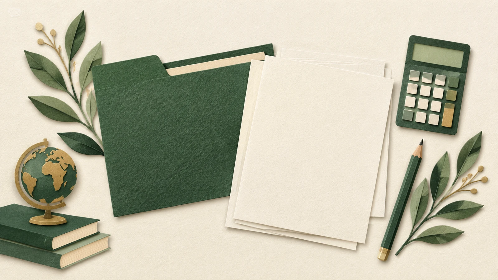 Paper-cut documents, a pencil and calculator illustrate tax questions.