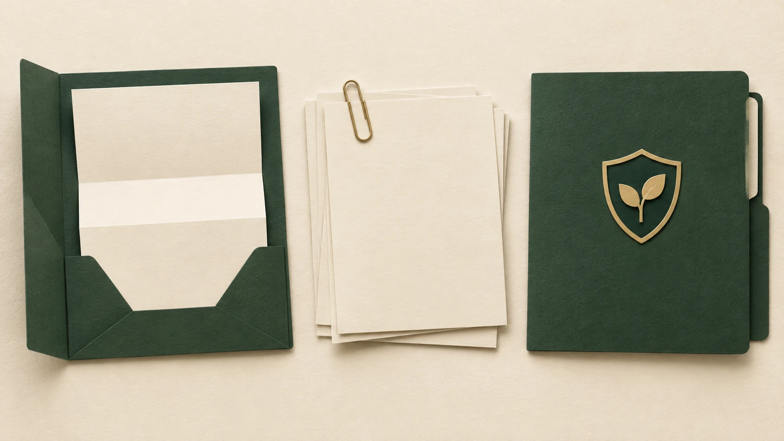 Paper-cut offer, payroll and benefit folders stay separate while preparing new-job financial questions.